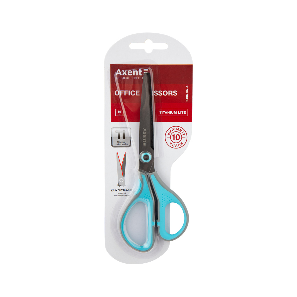 Ножиці Axent Titanium Lite 19 см Cіро-блакитні (6406-05-A) - фото 2 Ножиці Axent Titanium Lite 19 см Cіро-блакитні (6406-05-A) - фото 2