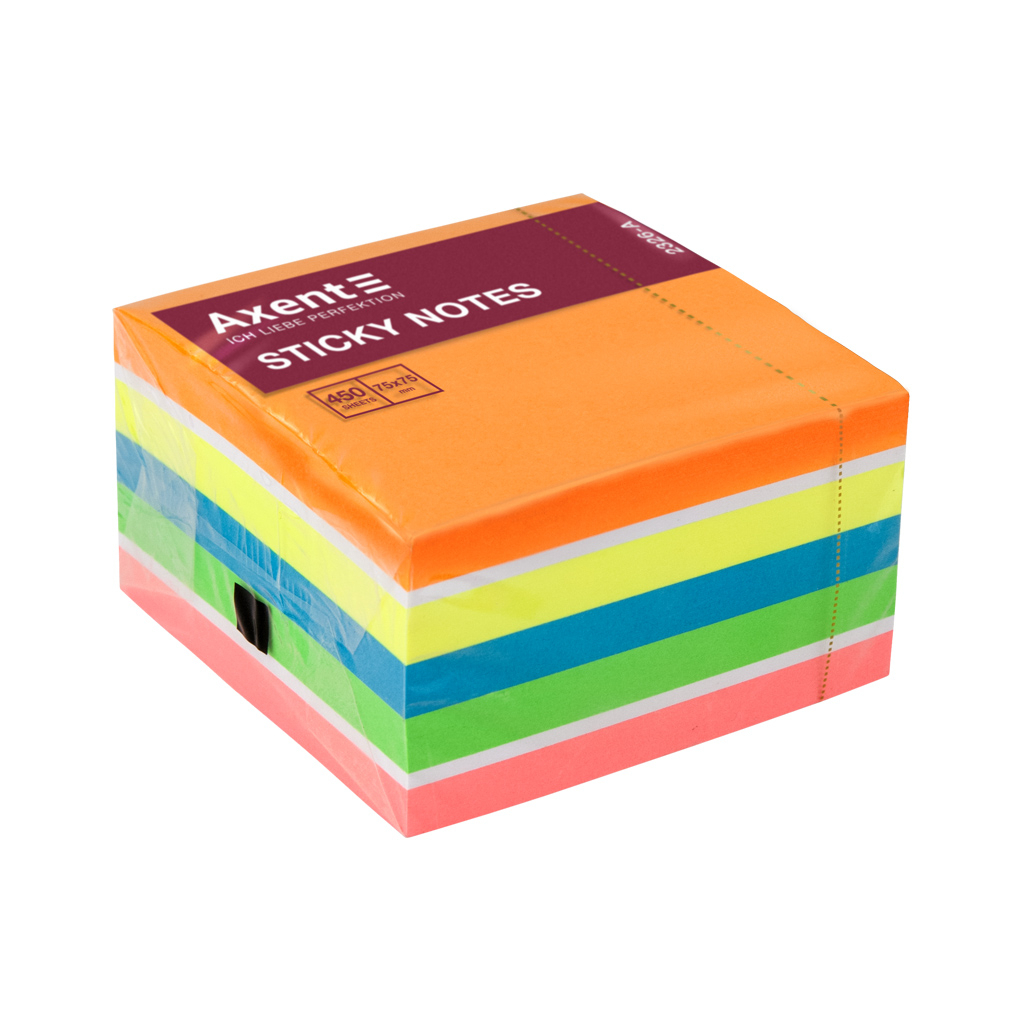 Папір для нотаток Axent з липким шаром 75x75 мм 450 аркушів Асорті-2 (2326-53-A) - фото 2 Папір для нотаток Axent з липким шаром 75x75 мм 450 аркушів Асорті-2 (2326-53-A) - фото 2