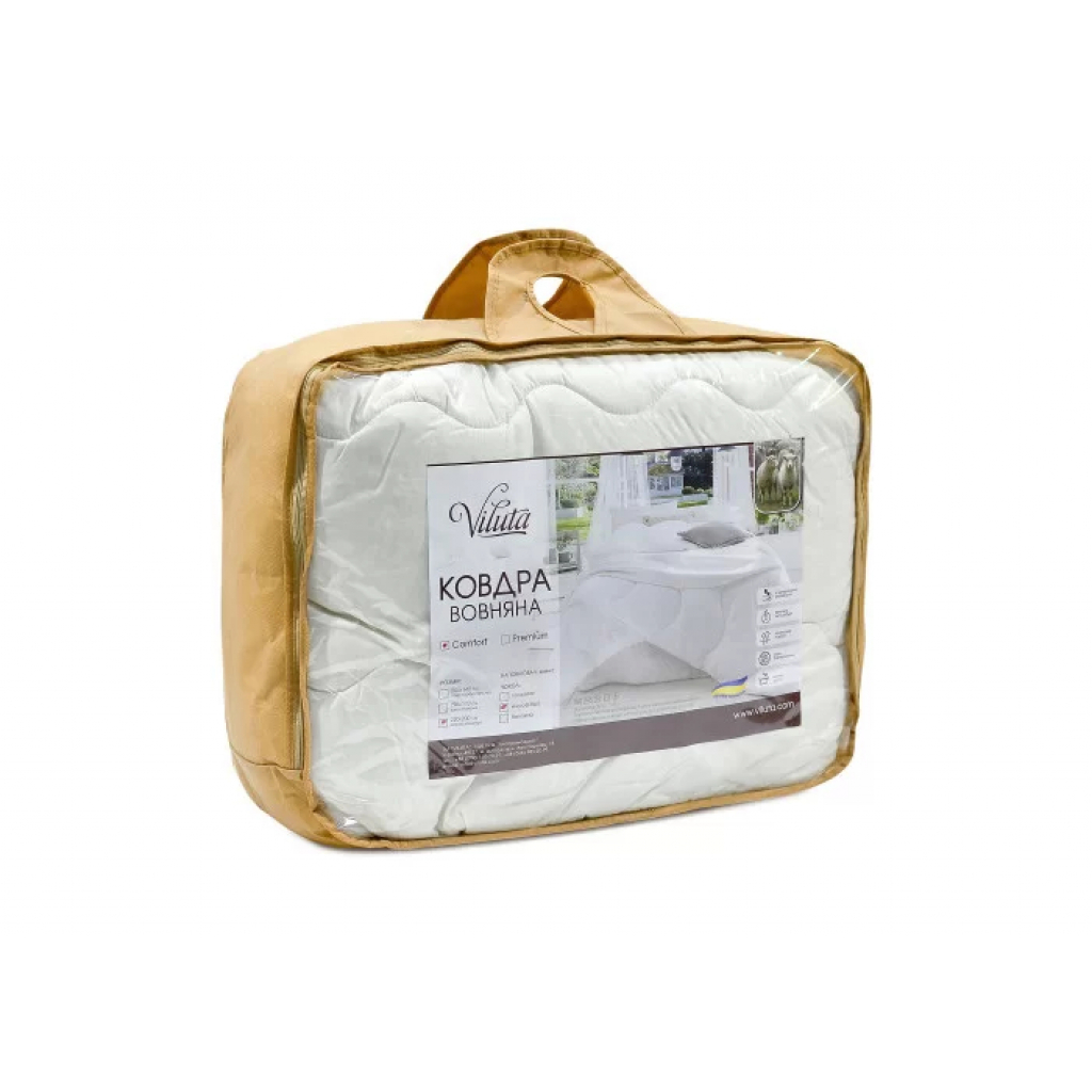 Ковдра Viluta вовняна стьобана Comfort Зима 200х220 (ковдра_comfort_220*200) - фото 2 Ковдра Viluta вовняна стьобана Comfort Зима 200х220 (ковдра_comfort_220*200) - фото 2