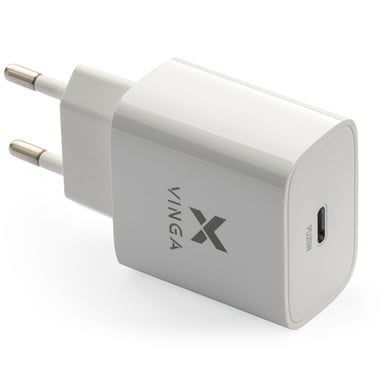Зарядний пристрій Vinga PD Type-C 20W Charger white (VWCPDC) - фото 1