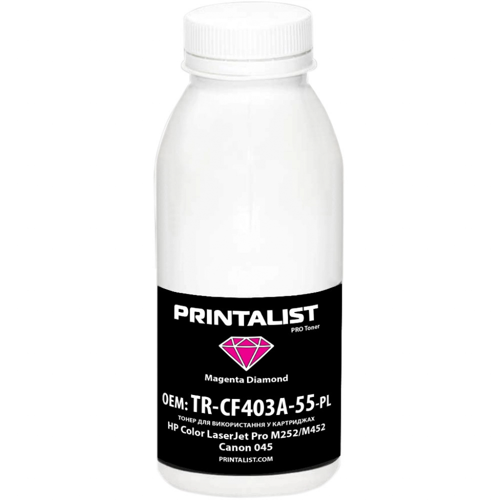 Тонер HP CLJ Pro M252/M452, Canon 045, 50г Magenta Printalist (TR-CF403A-55-PL) - фото 1
