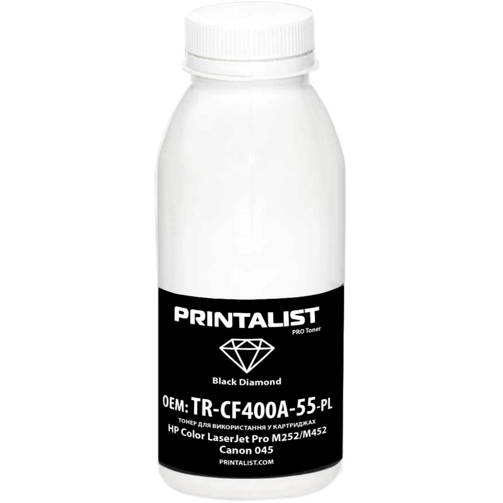 Тонер HP CLJ Pro M252/M452, Canon 045, 60г Black Printalist (TR-CF400A-55-PL) - фото 1