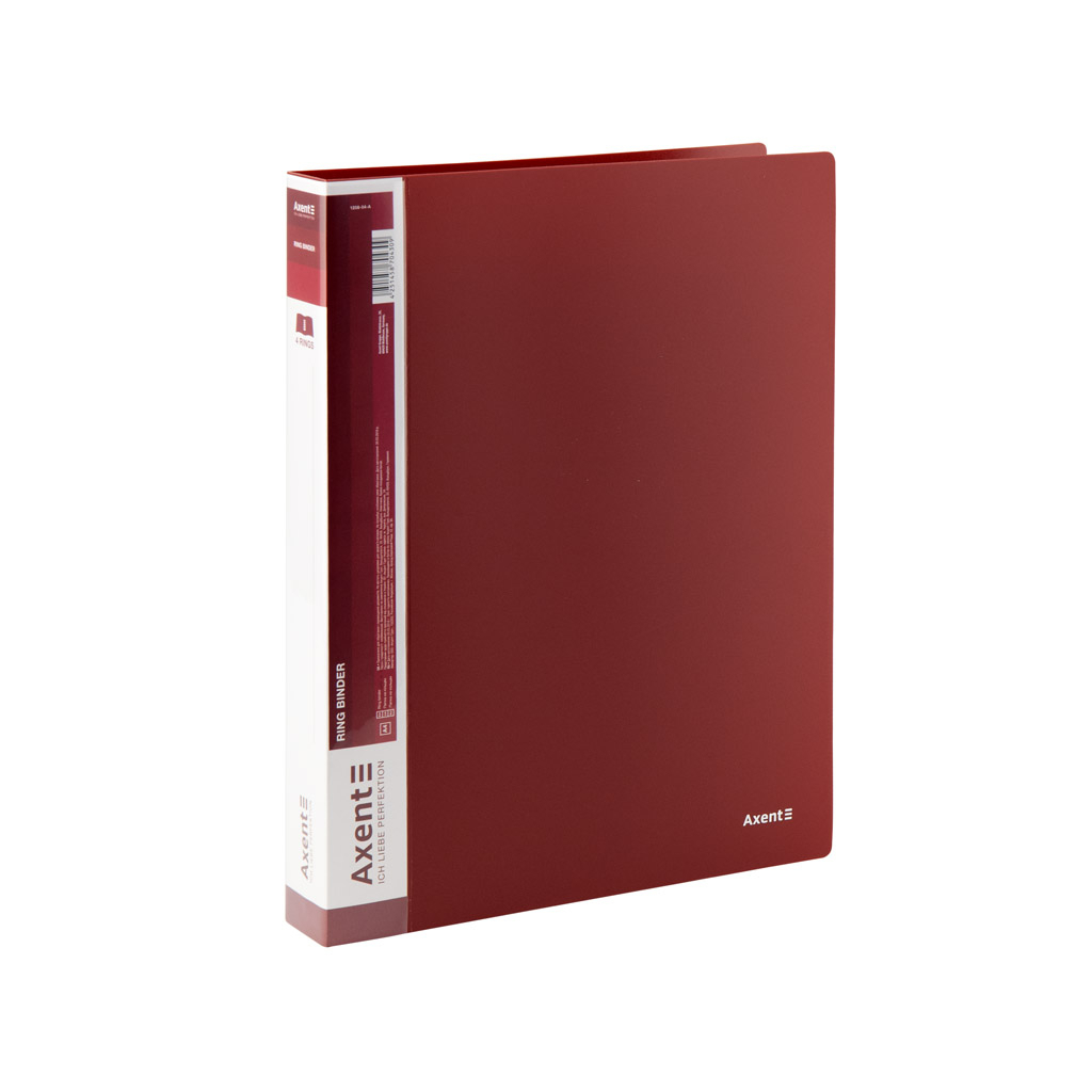 Папка на кільцях Axent А4 з 4-ма кільцями 700 мкм 35 мм Бордова (1208-04-A) - фото 1