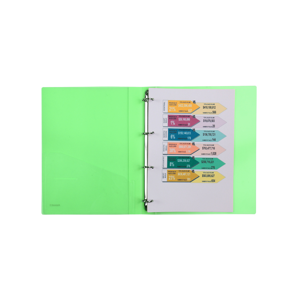 Папка на кільцях Axent А4 з 4-ма кільцями 700 мкм 35 мм Прозора зелена (1208-26-A) - фото 2 Папка на кільцях Axent А4 з 4-ма кільцями 700 мкм 35 мм Прозора зелена (1208-26-A) - фото 2