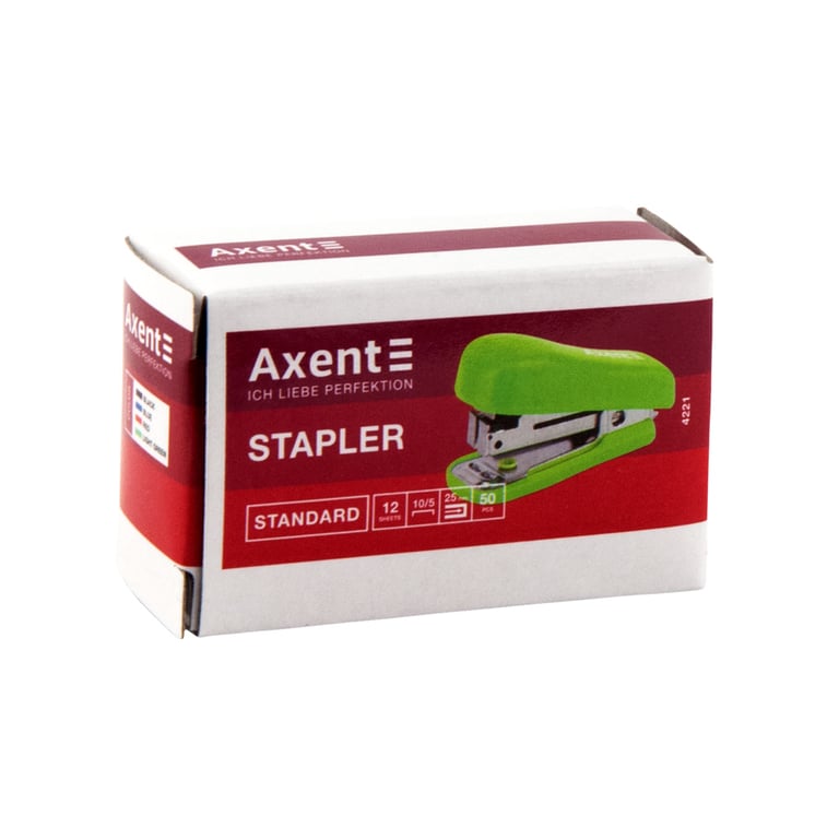 Степлер Axent Standard No. 10/5, 12 sheets, Light green (4221-09-A) - фото 4