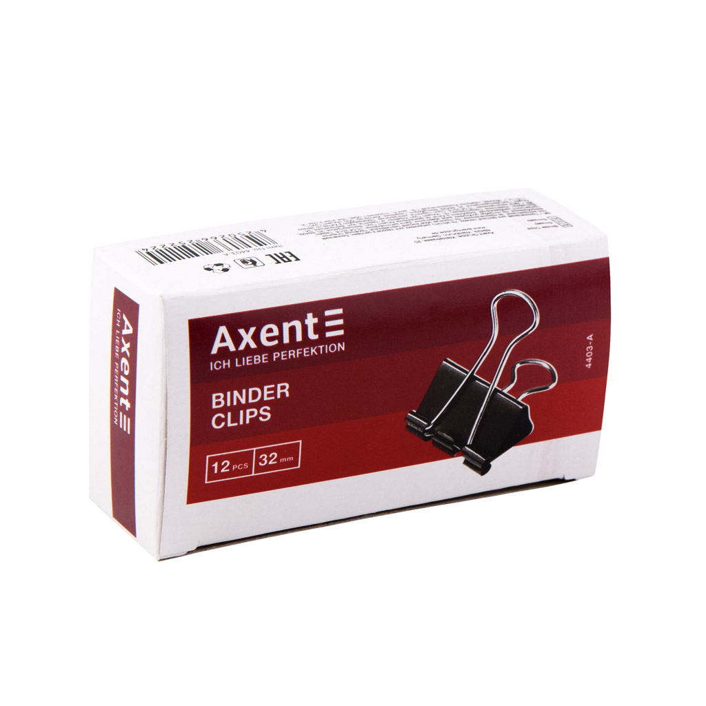 Біндер металевий Axent 32 мм, 12шт, black (4403-A) - фото 2 Біндер металевий Axent 32 мм, 12шт, black (4403-A) - фото 2