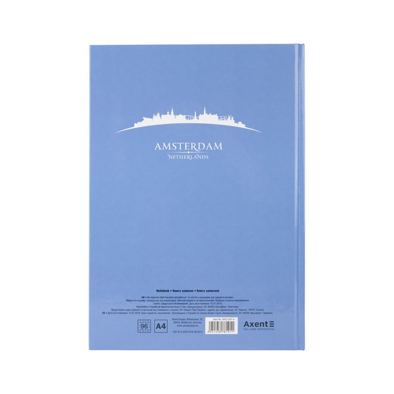 Канцелярська книга Axent Maps Amsterdam А4 в твердій обкладинці 96 аркушів в клітинку (8422-507-A) - фото 2