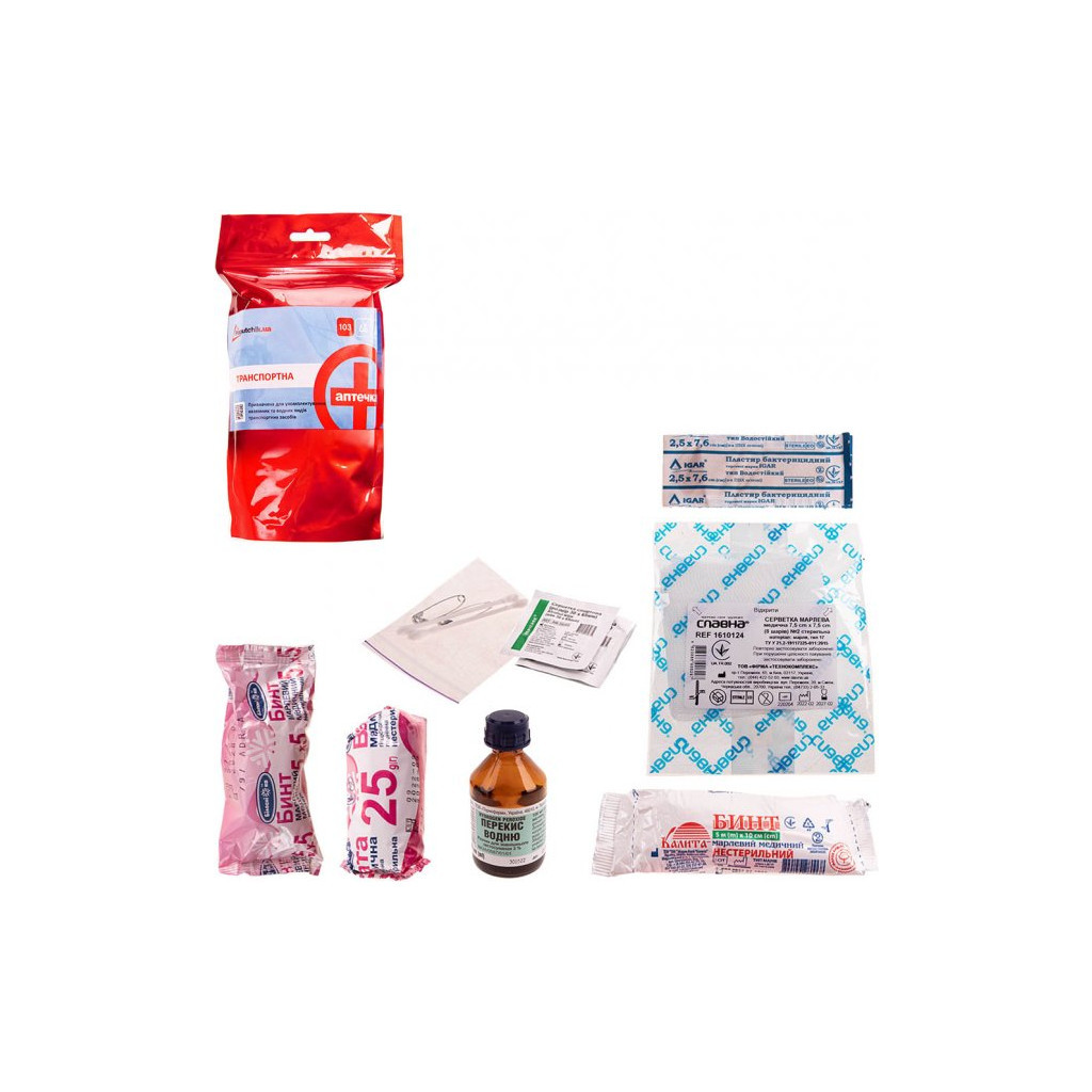 Автомобільна аптечка Poputchik згідно ТУ білий Дой-Пак 140х240 (02-001-ДП) - фото 2 Автомобільна аптечка Poputchik згідно ТУ білий Дой-Пак 140х240 (02-001-ДП) - фото 2
