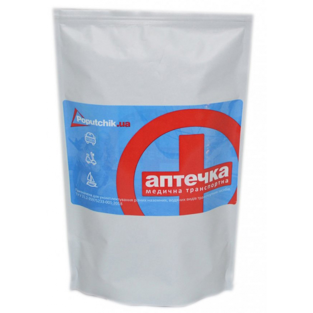 Автомобільна аптечка Poputchik згідно ТУ білий Дой-Пак 140х240 (02-003-ДП) - фото 1 Автомобільна аптечка Poputchik згідно ТУ білий Дой-Пак 140х240 (02-003-ДП) - фото 1