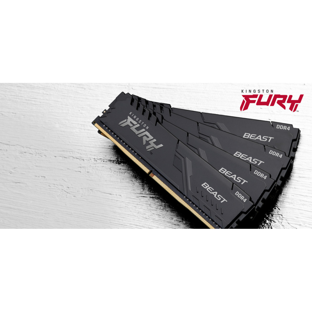 Модуль пам'яті для комп'ютера DDR4 32GB 3200 MHz Fury Beast Black Kingston Fury (ex.HyperX) (KF432C16BB/32) - фото 8 Модуль пам'яті для комп'ютера DDR4 32GB 3200 MHz Fury Beast Black Kingston Fury (ex.HyperX) (KF432C16BB/32) - фото 8