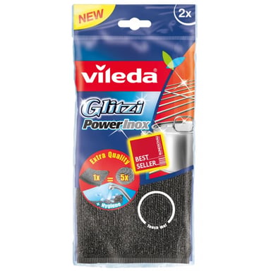 Губки кухонні Vileda Inox Power Pad металеві 2 шт. (4023103172036) - фото 1