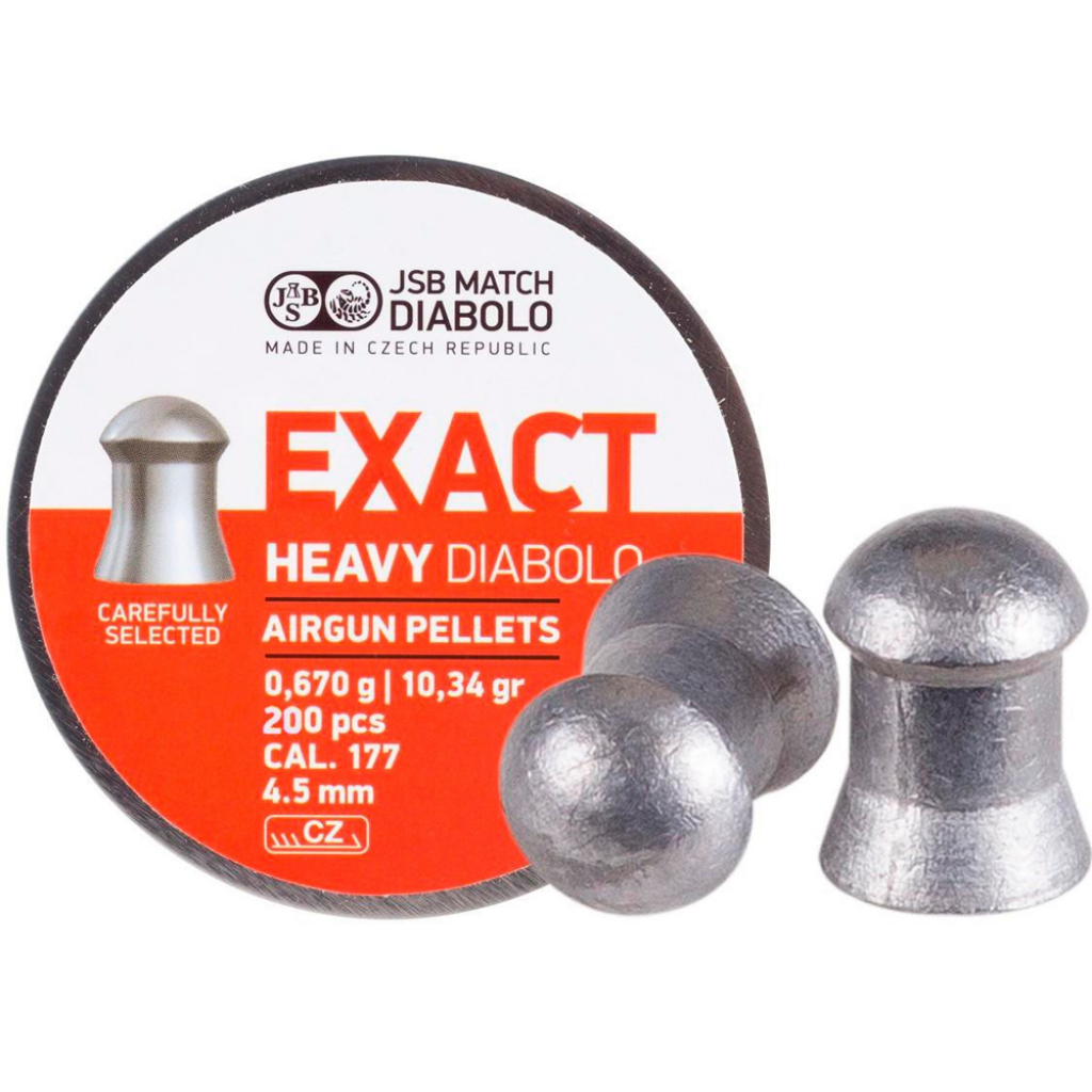 Пульки JSB Diabolo Exact Heavy 4,52 мм, 0,670 г, 200шт/уп (546267-200) - фото 1 Пульки JSB Diabolo Exact Heavy 4,52 мм, 0,670 г, 200шт/уп (546267-200) - фото 1