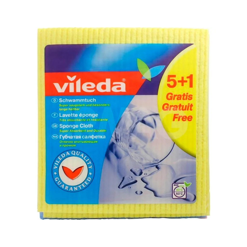 Серветки для прибирання Vileda вологопоглинаючі 6 шт. (4023103127975) - головне фото