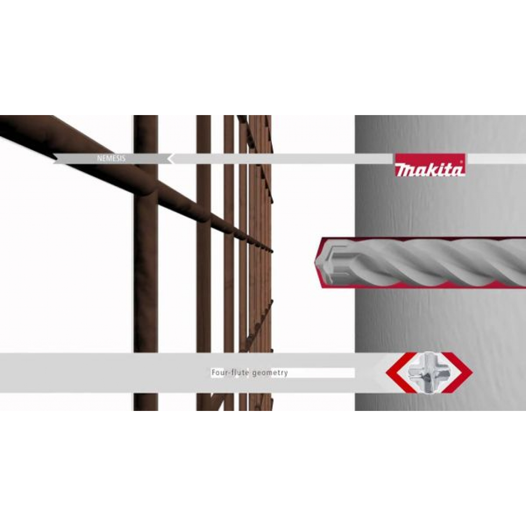 Бур Makita SDS-Plus Nemesis II 8x265 мм (B-58126) - фото 5 Бур Makita SDS-Plus Nemesis II 8x265 мм (B-58126) - фото 5
