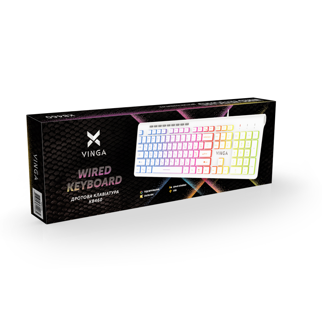 Клавіатура Vinga KB-460 White - фото 6 Клавіатура Vinga KB-460 White - фото 6