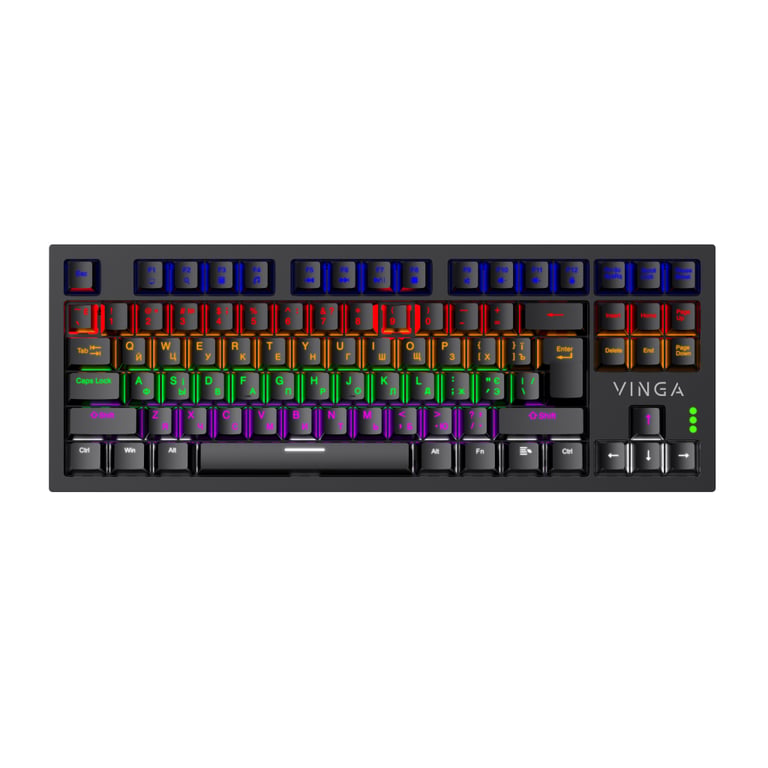 Клавіатура Vinga KBGM-110 87 key LED Blue Switch USB Black (KBGM-110 Black) - фото 3