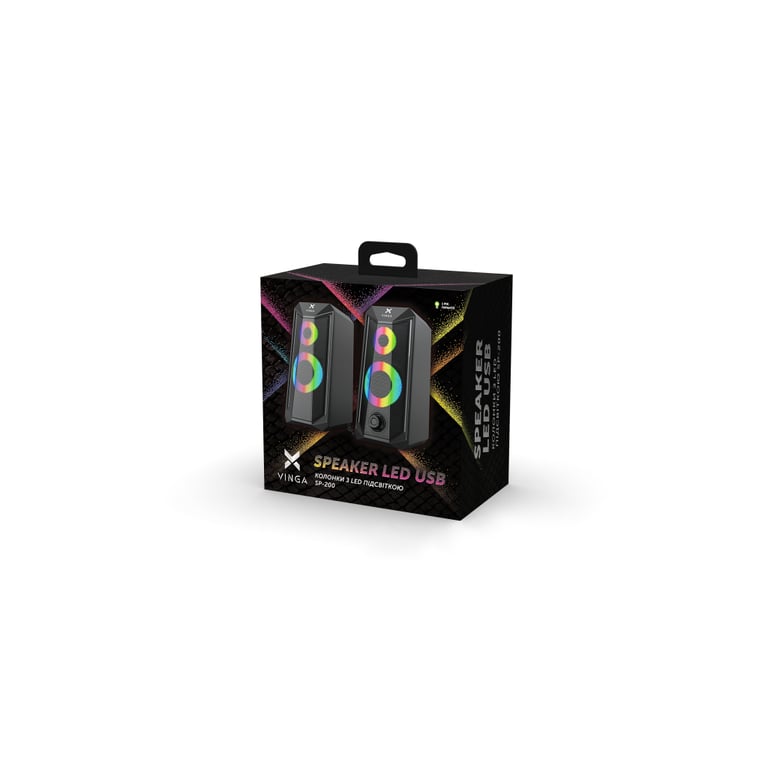 Акустична система Vinga SP-200 LED USB Black - фото 4