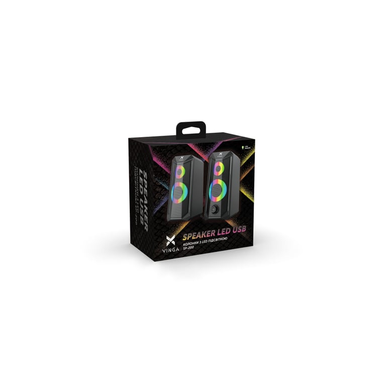 Акустична система Vinga SP-200 LED USB Black - фото 6