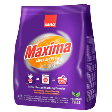 Пральний порошок Sano Maxima Javel Effect 1.25 кг (7290000288109) - фото 1