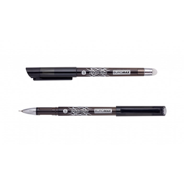 Ручка гелева Buromax Erase Slim Пиши-стирай 0.5 мм Чорний корпус (BM.8300-02) - фото 1
