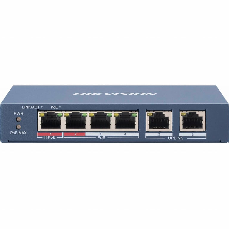 Комутатор мережевий Hikvision DS-3E0106HP-E - фото 1