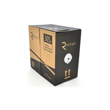 Кабель мережевий Ritar FTP 305м, cat 6, CU, КВПЭ 4*2*0,54мм, White, indoor (07818) - фото 1