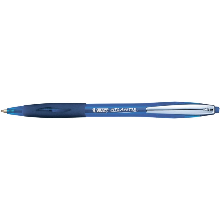 Ручка кулькова Bic автоматична Atlantis з гумовим грипом Синя (bc9021322) - фото 1