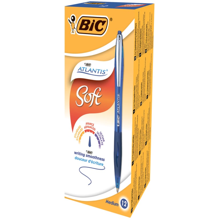 Ручка кулькова Bic автоматична Atlantis з гумовим грипом Синя (bc9021322) - фото 2