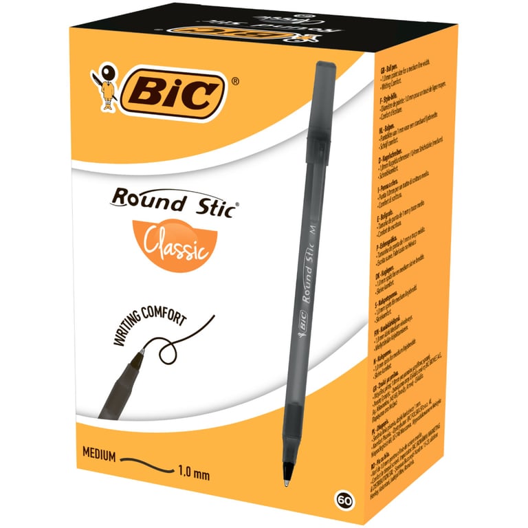 Ручка масляна Bic Round Stic, чорна (bc9205681) - фото 2