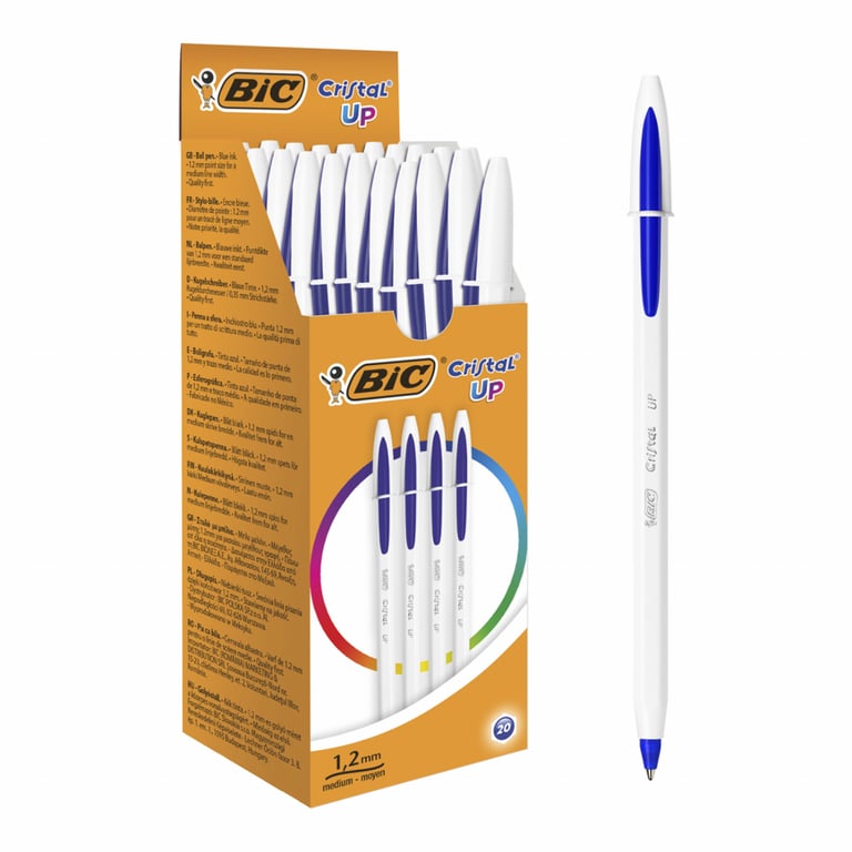 Ручка кулькова Bic Cristal Up з білим шестигранним корпусом Синя (bc949879) - фото 2