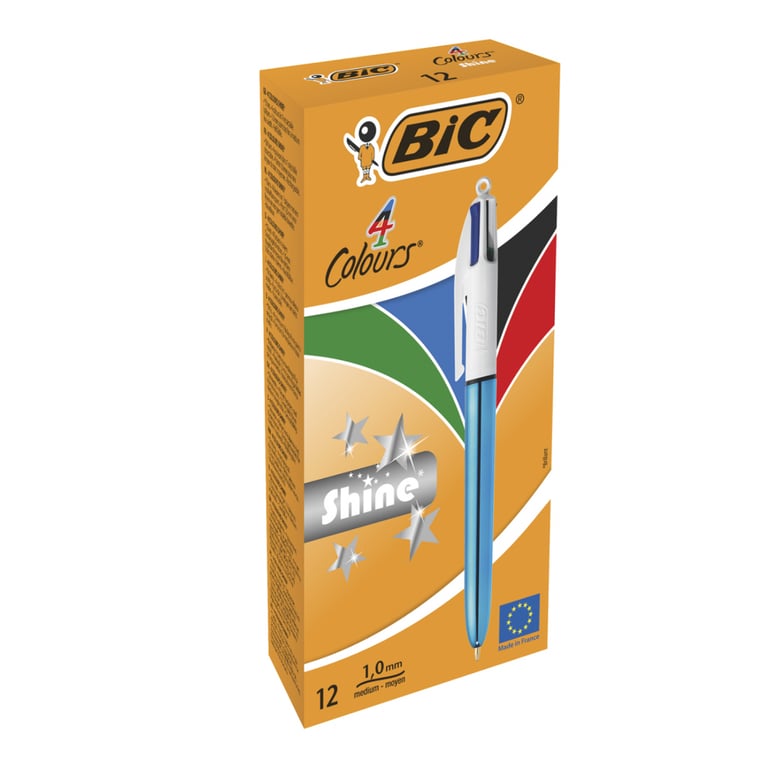 Ручка масляна Bic 4 в 1 Colours Shine Blue, голубая (bc982874) - фото 2