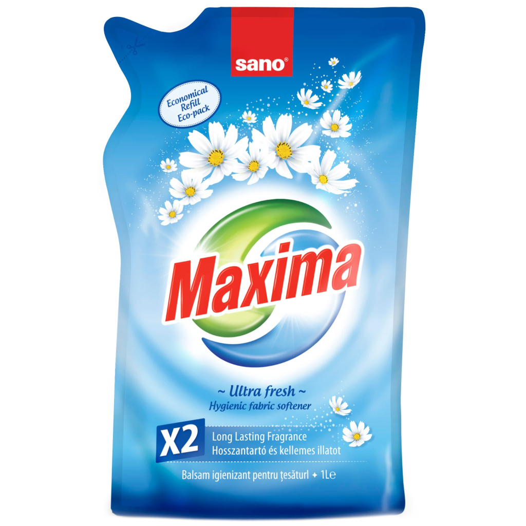 Кондиціонер для білизни Sano Maxima Ultra Fresh змінна упаковка 1 л (7290010935420) - фото 1