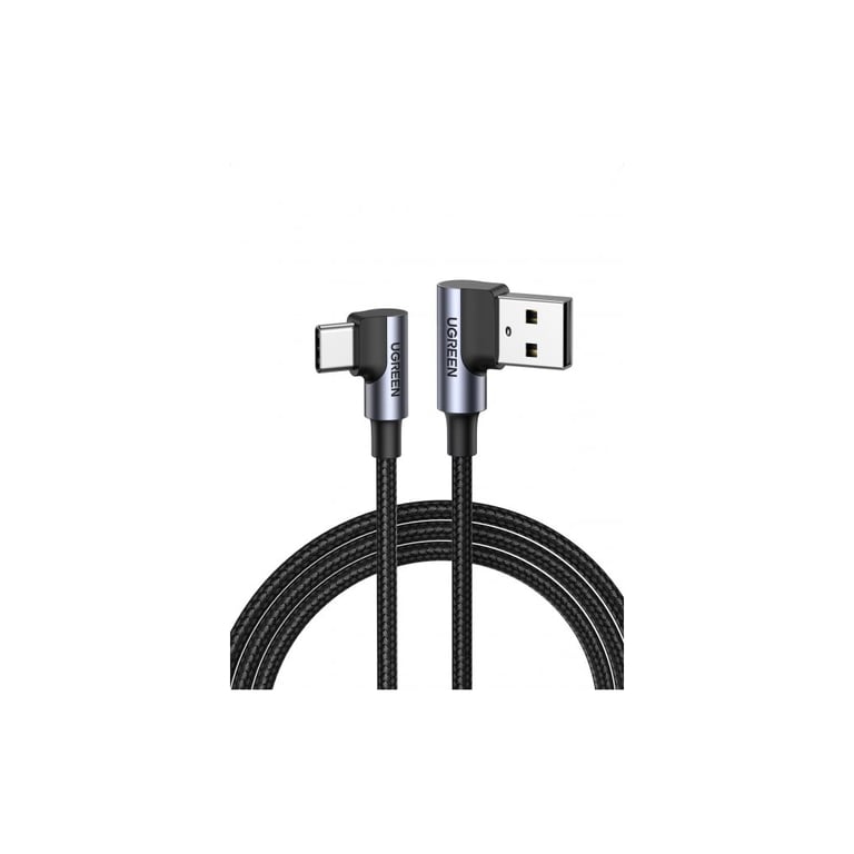 Дата кабель USB 2.0 AM to Type-C 1.0m US176 Both Angled 3A (Black) Ugreen (20856) - фото 1