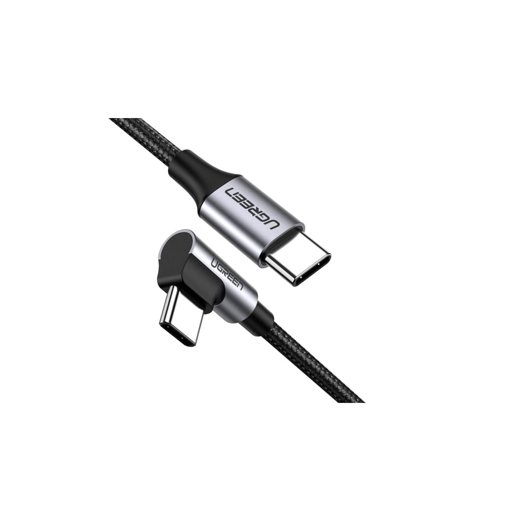 Дата кабель USB-C to USB-C 1.0m US255 Angled 3A (GrayBlack) Ugreen (50123)