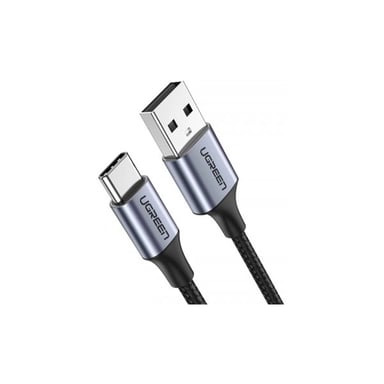 Дата кабель USB 2.0 AM to USB-C 2.0m 90° corner aluminum braid US284 black Ugreen (50942) - фото 1