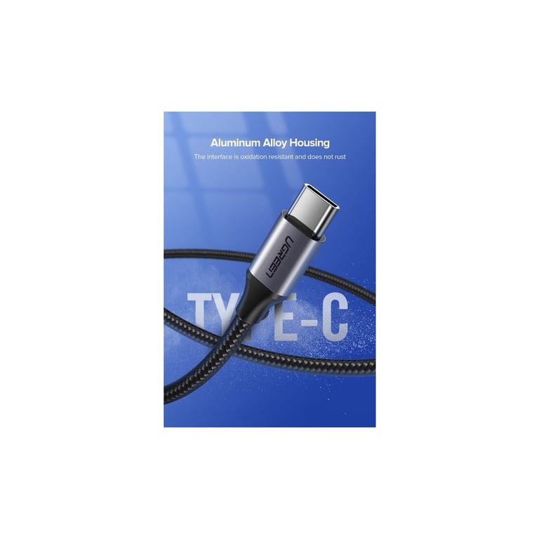 Дата кабель USB 2.0 AM to USB-C 1.5m US288 Aluminum Braid (Black) UGREEN (60127) - фото 3