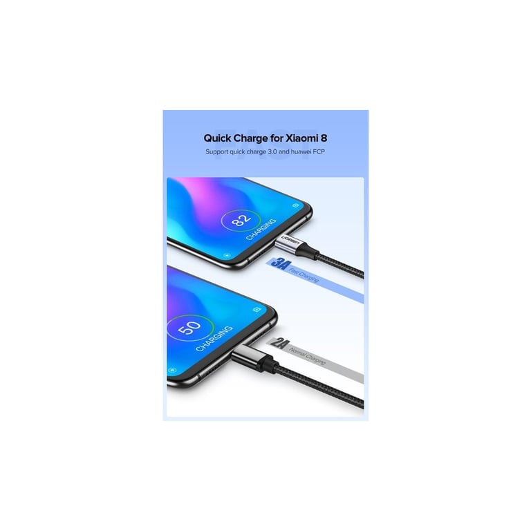 Дата кабель USB 2.0 AM to USB-C 1.5m US288 Aluminum Braid (Black) UGREEN (60127) - фото 5