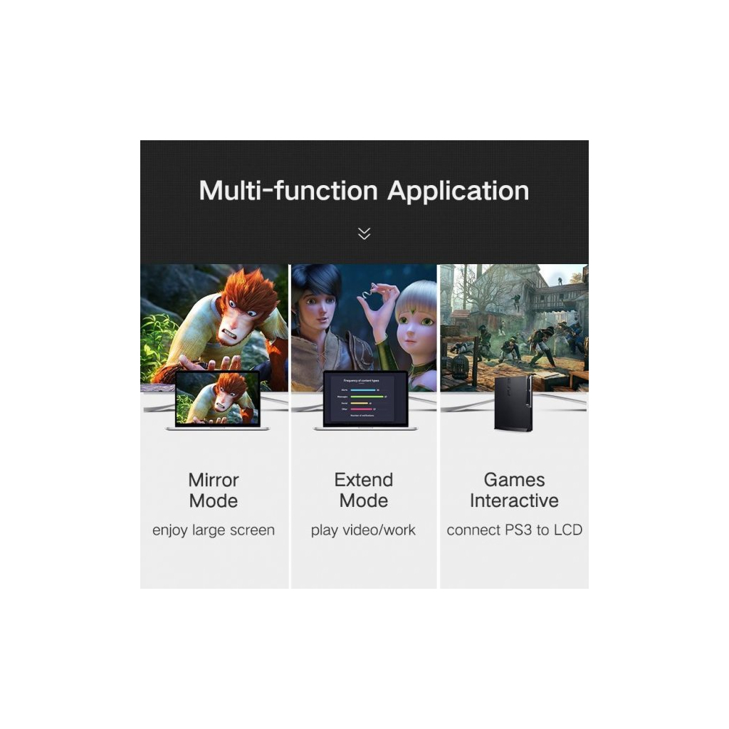 Кабель мультимедійний HDMI M to HDMI M 1.0m black Ugreen (10115) - фото 4 Кабель мультимедійний HDMI M to HDMI M 1.0m black Ugreen (10115) - фото 4