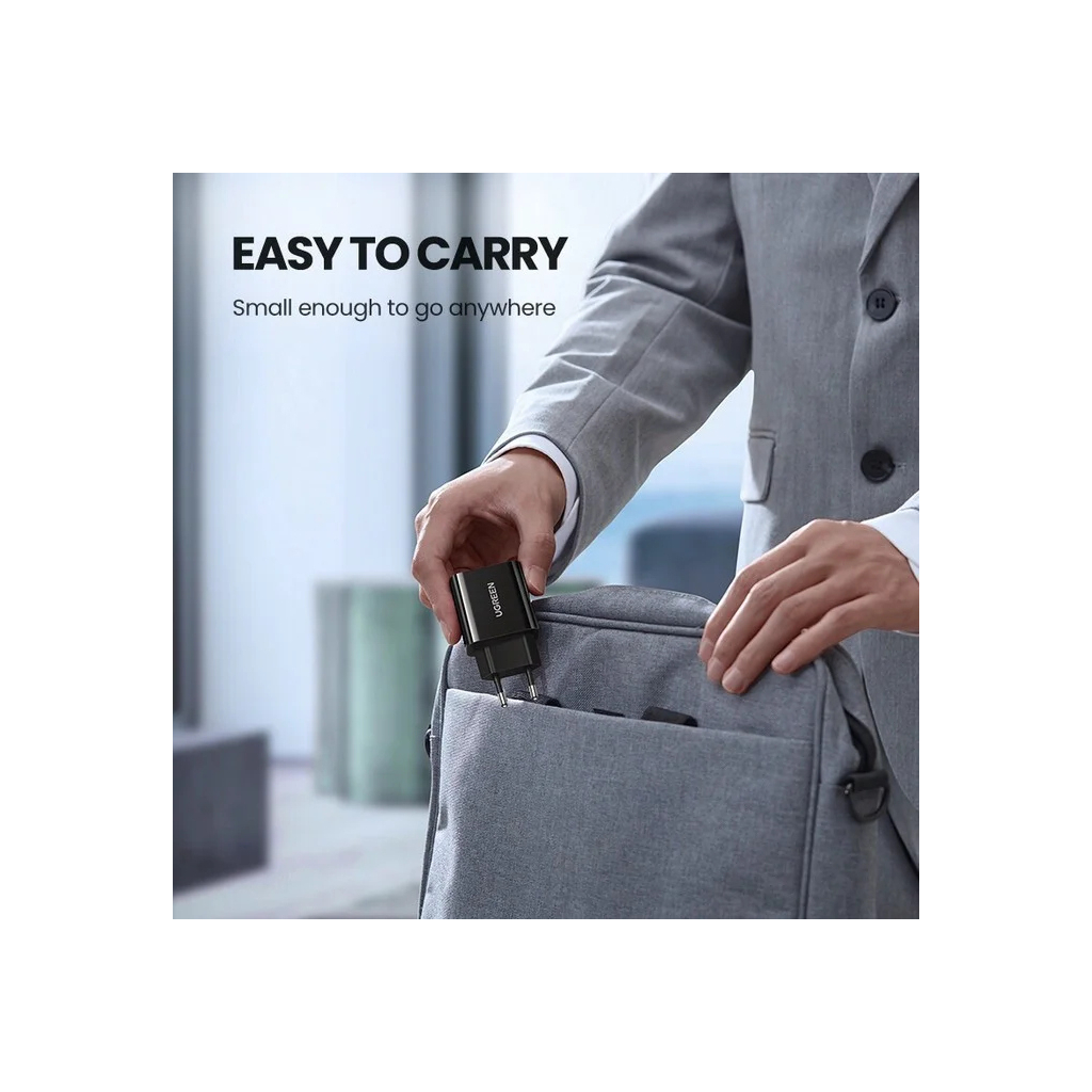 Зарядний пристрій UGREEN CD137 20W Type-C PD Charger (Black) (10191) - фото 3 Зарядний пристрій UGREEN CD137 20W Type-C PD Charger (Black) (10191) - фото 3