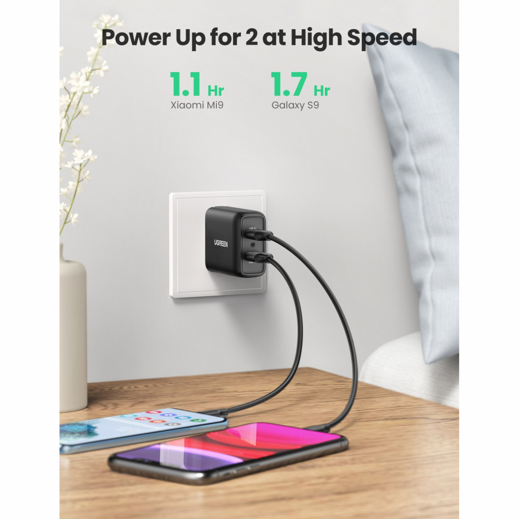 Зарядний пристрій Ugreen CD161 36W 2xUSB QC 3.0 Charger (Black) (10216) - фото 5 Зарядний пристрій Ugreen CD161 36W 2xUSB QC 3.0 Charger (Black) (10216) - фото 5