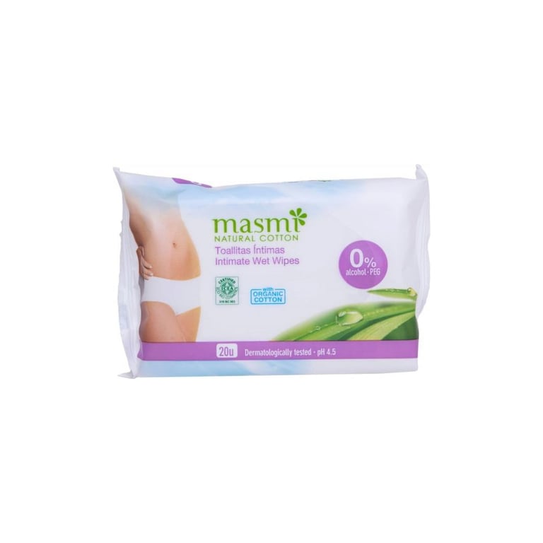 Серветки для інтимної гігієни Masmi Organic 20 шт. (8432984001063) - фото 1