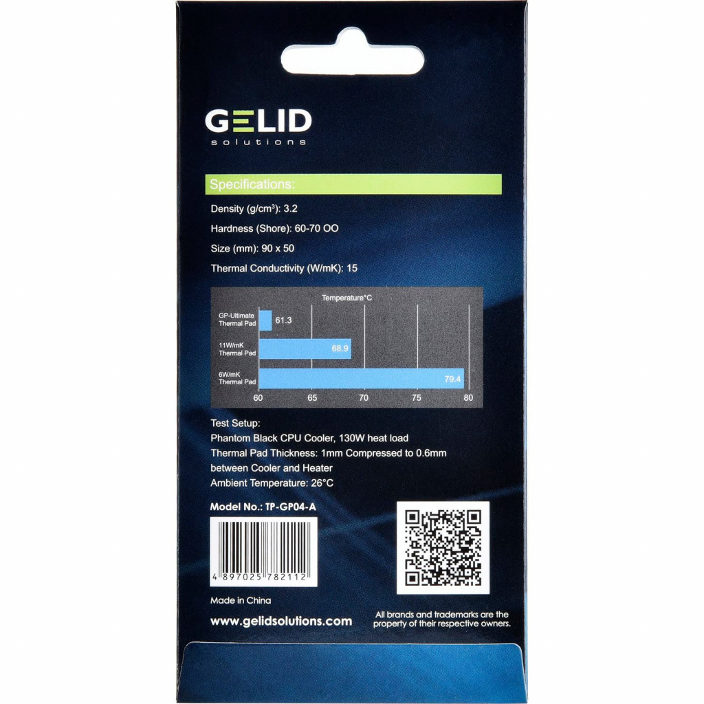 Термопрокладка Gelid Solutions GP-Ultimate Thermal Pad 90x50x1.5 mm (TP-GP04-C) - фото 4 Термопрокладка Gelid Solutions GP-Ultimate Thermal Pad 90x50x1.5 mm (TP-GP04-C) - фото 4