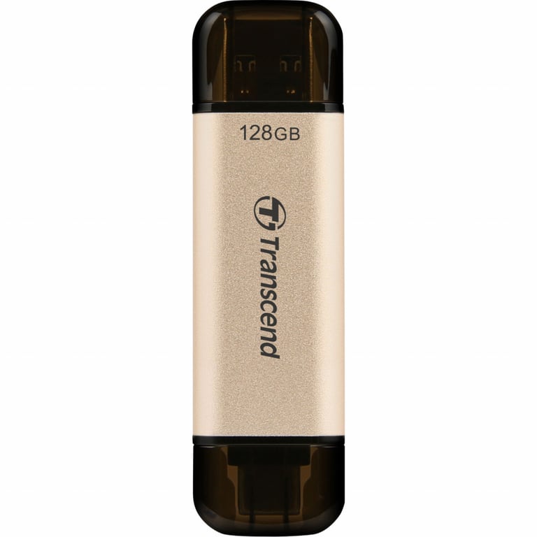 USB флеш накопичувач Transcend 128GB JetFlash 930 Gold-Black USB 3.2/Type-C (TS128GJF930C) - фото 1