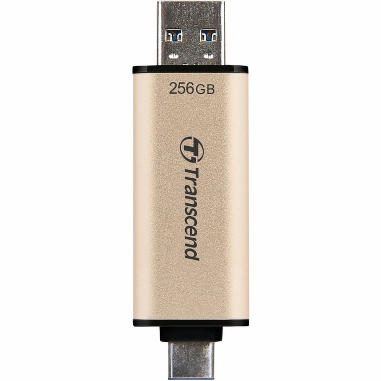 USB флеш накопичувач Transcend 256GB JetFlash 930 Gold-Black USB 3.2/Type-C (TS256GJF930C) - фото 5