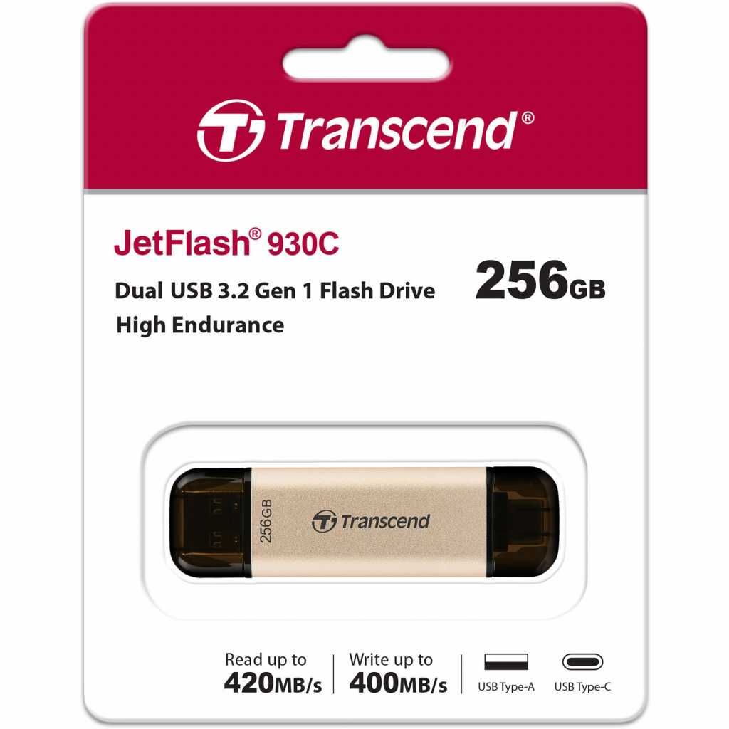 USB флеш накопичувач Transcend 256GB JetFlash 930 Gold-Black USB 3.2/Type-C (TS256GJF930C) - фото 8 USB флеш накопичувач Transcend 256GB JetFlash 930 Gold-Black USB 3.2/Type-C (TS256GJF930C) - фото 8