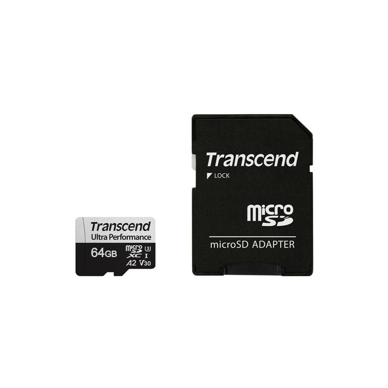 Карта пам'яті Transcend 64GB microSDXC class 10 UHS-I U3 A2 (TS64GUSD340S) - фото 1