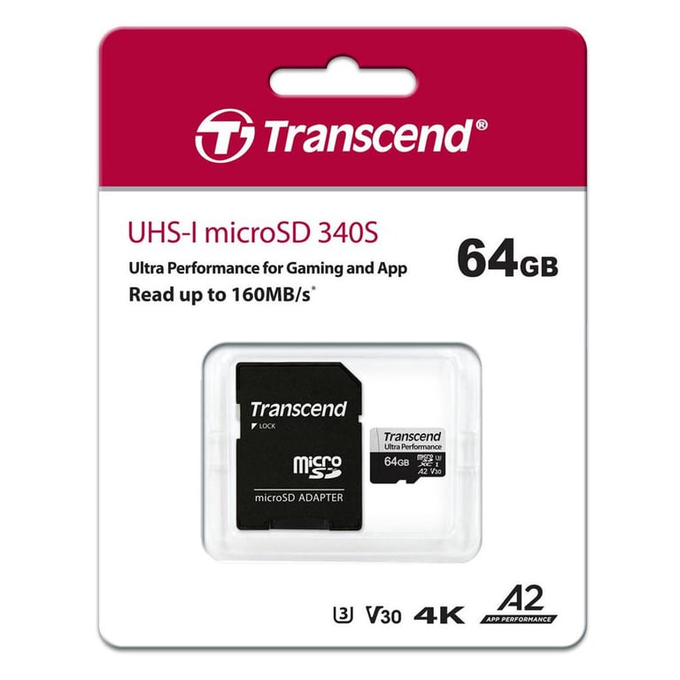 Карта пам'яті Transcend 64GB microSDXC class 10 UHS-I U3 A2 (TS64GUSD340S) - фото 3