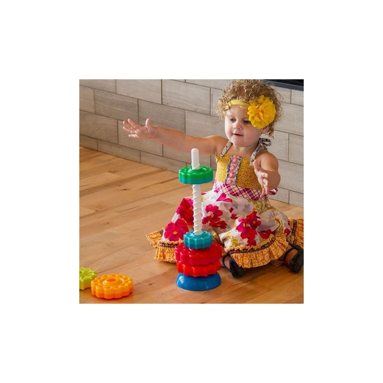 Розвиваюча іграшка Fat Brain Toys Пірамідка гвинтова тактильна SpinAgain (F110ML) - фото 4