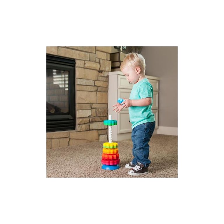Розвиваюча іграшка Fat Brain Toys Пірамідка гвинтова тактильна SpinAgain (F110ML) - фото 5