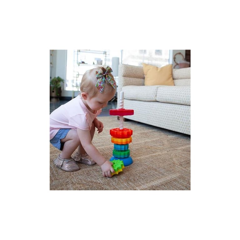 Розвиваюча іграшка Fat Brain Toys Пірамідка гвинтова тактильна SpinAgain (F110ML) - фото 6